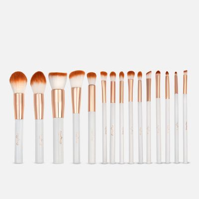 Makeup Pouch With 15 Brushes - Gold