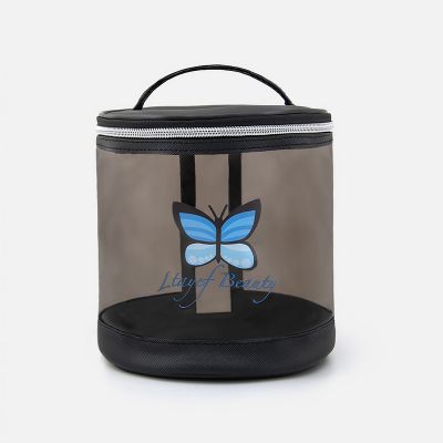 Transparent Black Round Makeup Bag