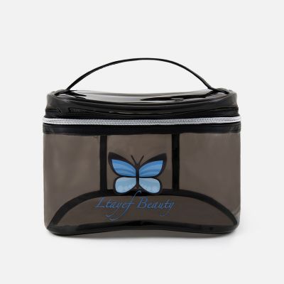 Transparent Black Square Makeup Bag