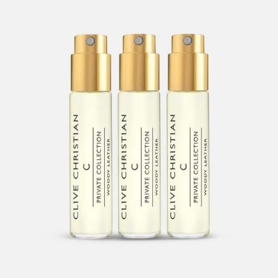 C Woody Leather Masculine Travel Refillable Vials Perfume spray