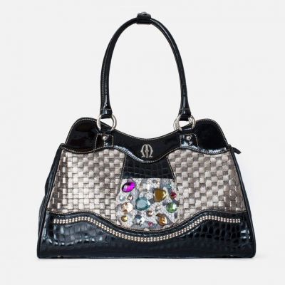 Swarovski Crystal Fancy Leather Handbag