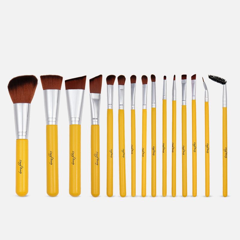 Makeup Pouch With 15 Brushes - Silver