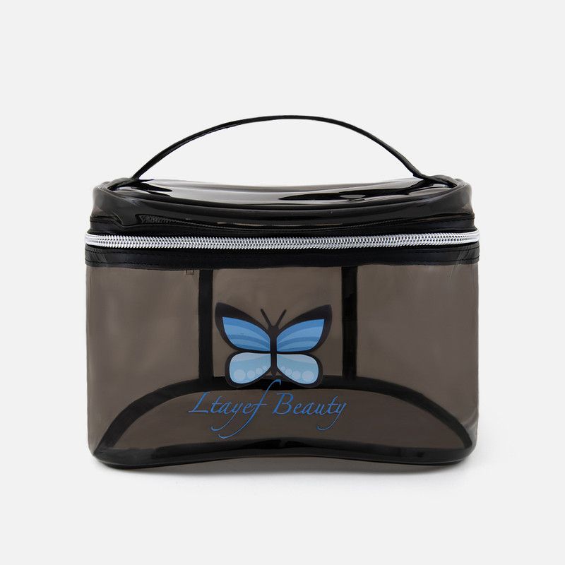 Transparent Black Square Makeup Bag