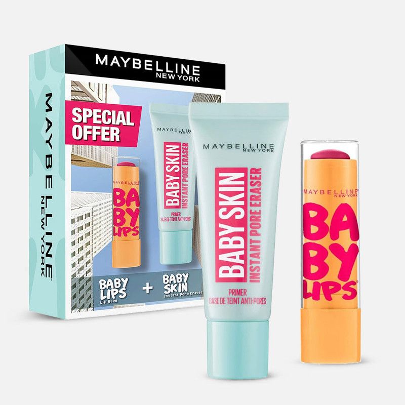Baby Lips Lip Balm & Baby Skin Primer Set - 2 Pcs