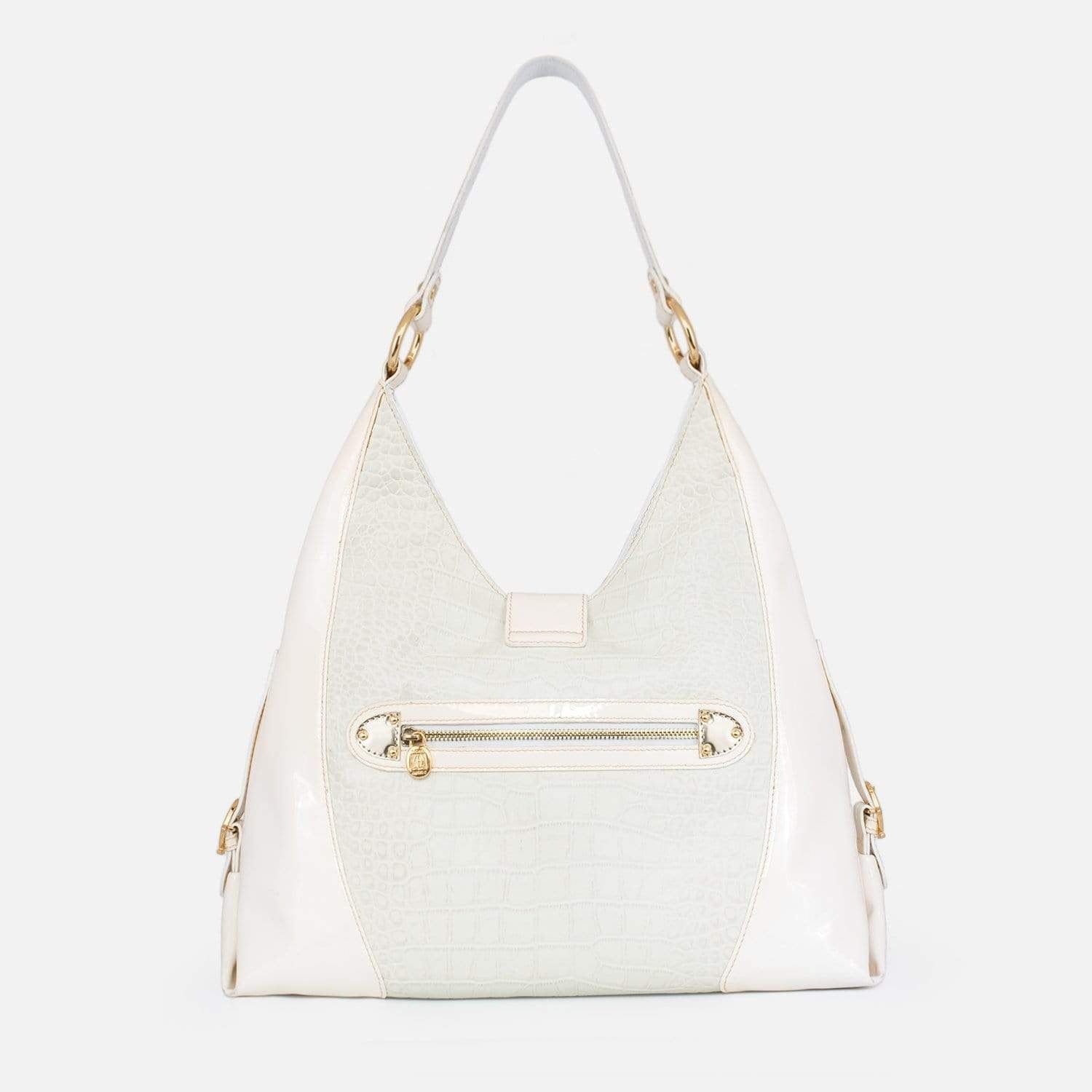 Swarovski Crystal Leather Handbag - White